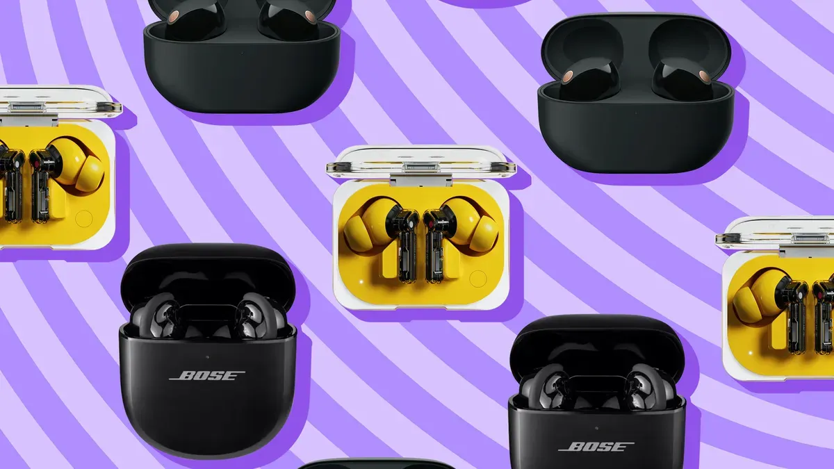 2026’s flagship earbuds including Sony, Bose, and AirPods Pro 3 displayed on a white background