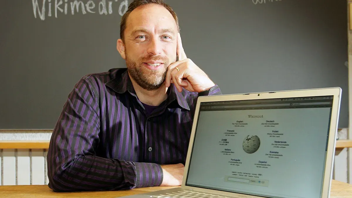 Wikipedia logo with a shield icon symbolizing ad-free survival against AI and legal challenges