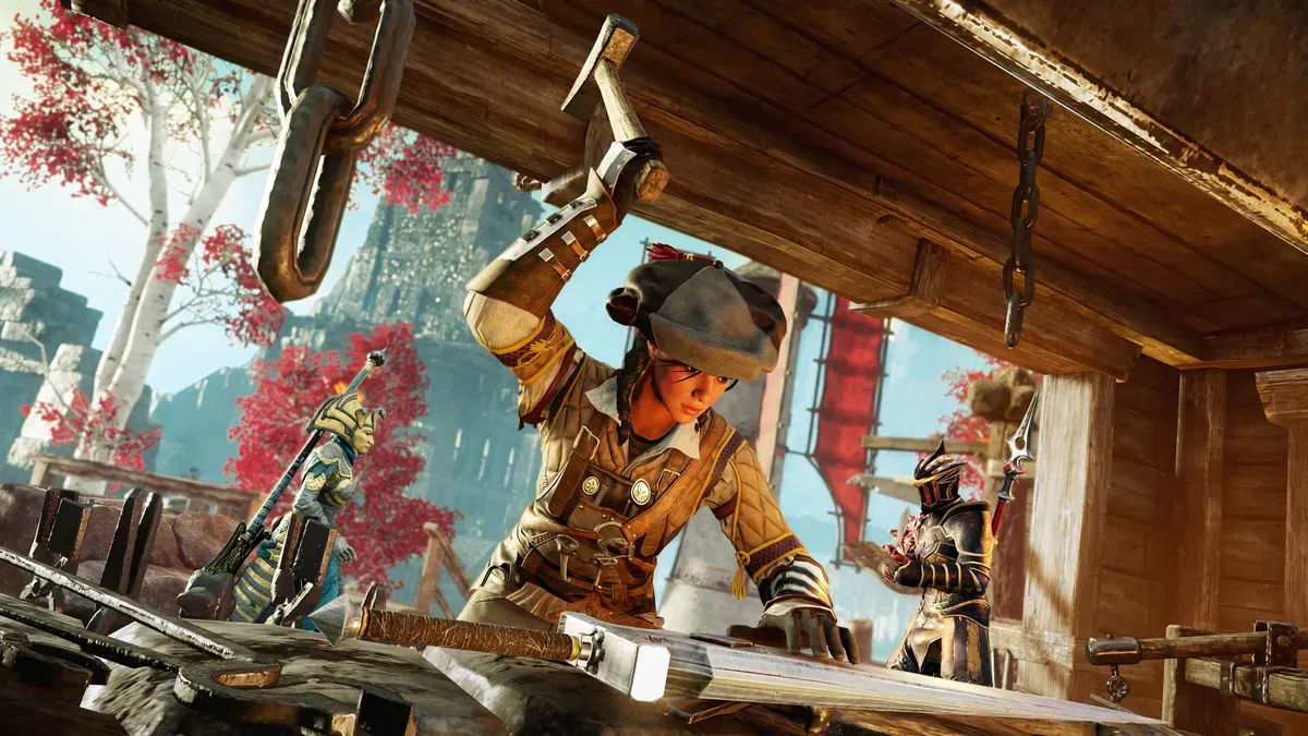 Amazon's New World: Aeternum game logo with a dark, fantasy-themed background