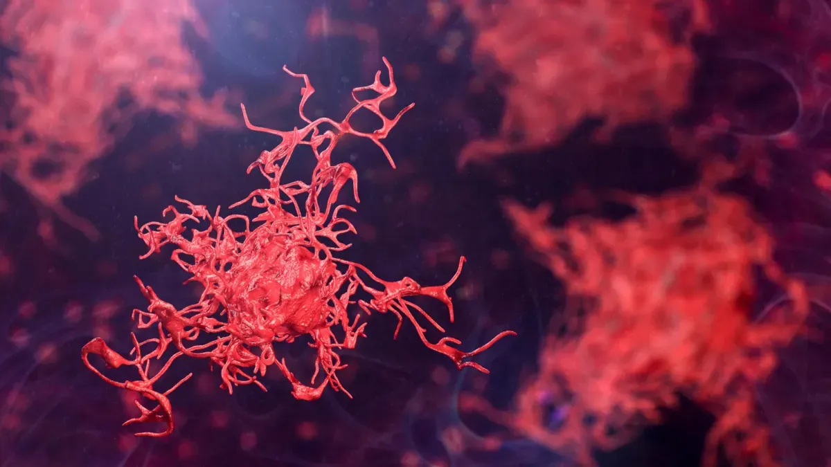 Microscopic view of free-living amoebae in water samples