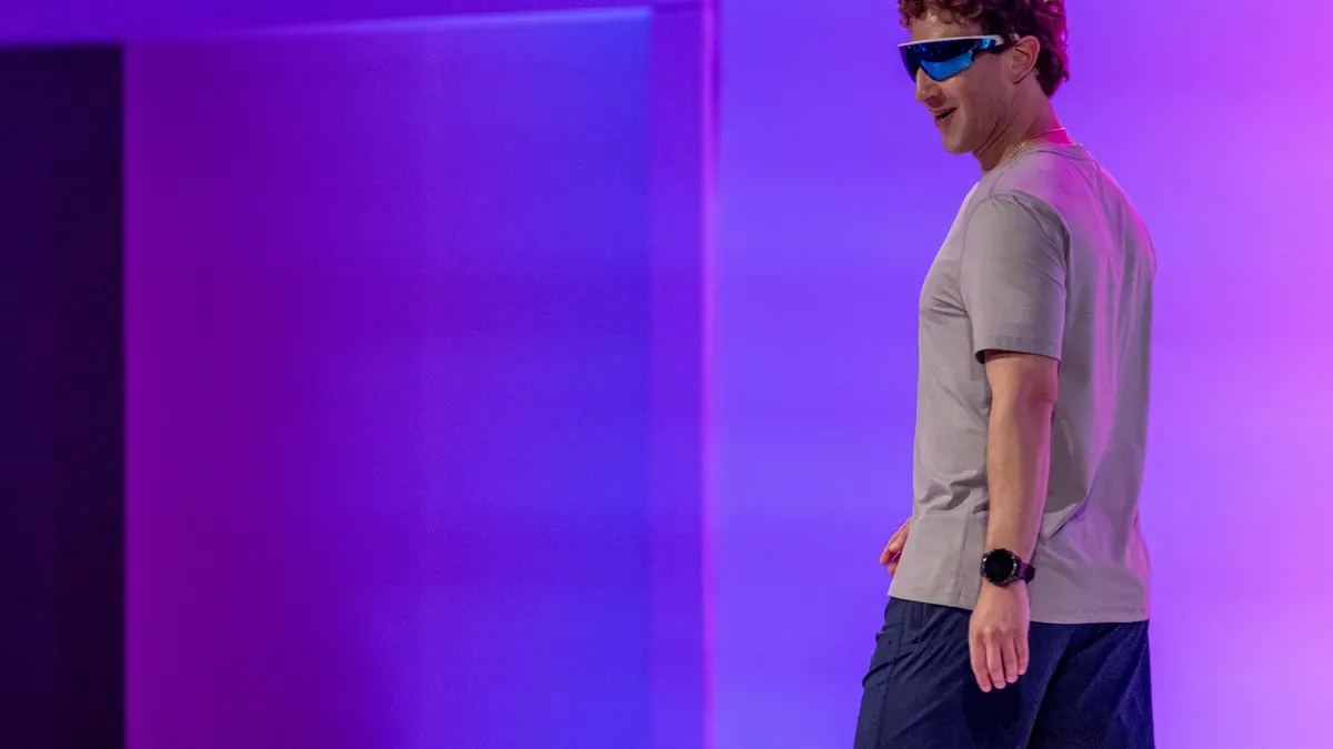 Meta's VR headset and AI-powered glasses on a desk