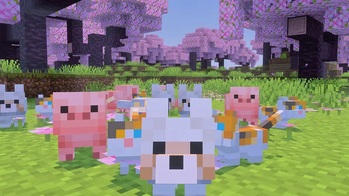 Minecraft baby mobs with redesigned pixel art models and distinct audio features