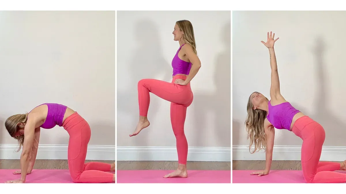 Elderly person performing chair squats and wall push-ups at home