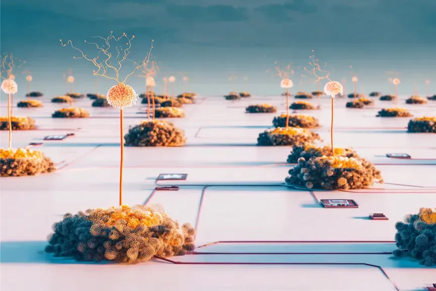 Scientific illustration of tau protein variants being analyzed using advanced proteomics technology