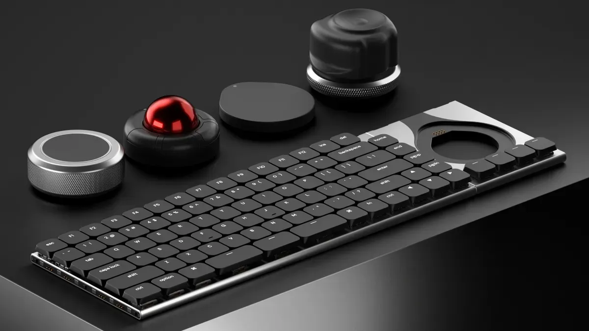 Naya Connect modular keyboard system with multiple components arranged in a custom layout