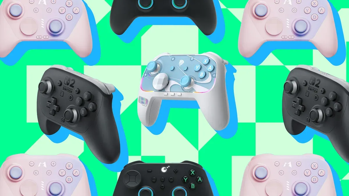 Side-by-side comparison of Nintendo Switch 2 Pro Controller and third-party alternatives like EasySMX S10 and GuliKit TT Pro