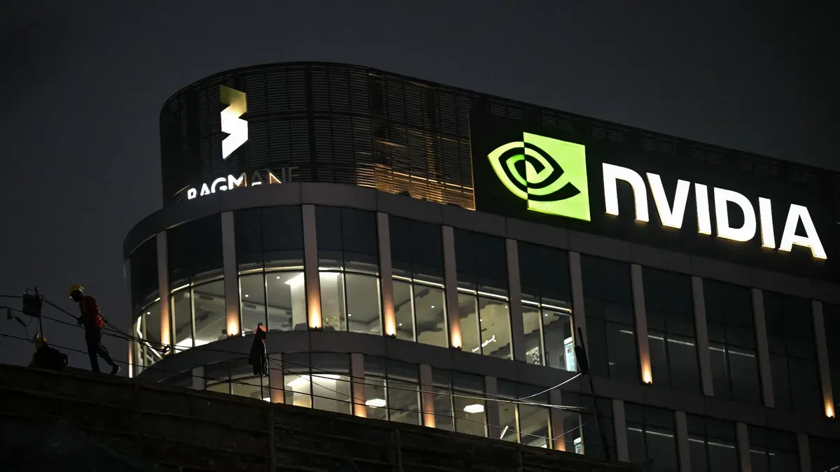 Nvidia GPUs on a black background with Chinese competitors' logos in the foreground