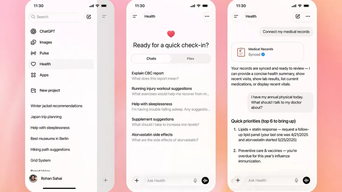 OpenAI's ChatGPT Health interface with health data privacy features
