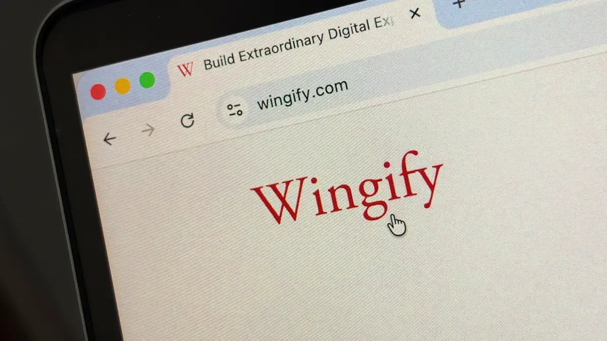 Wingify and AB Tasty logos merged with AI elements in the background