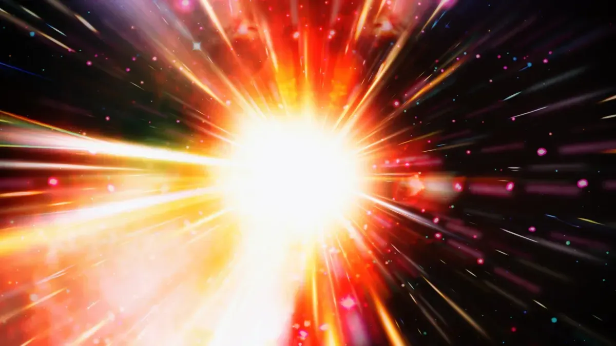 Radio telescope array capturing signals from a distant supernova, visualizing cosmic gas clouds ejected by a dying star