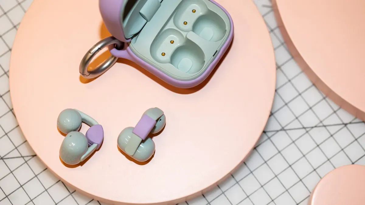 Sony LinkBuds Clip in white, featuring a clip-style open-ear design with silicone cushions