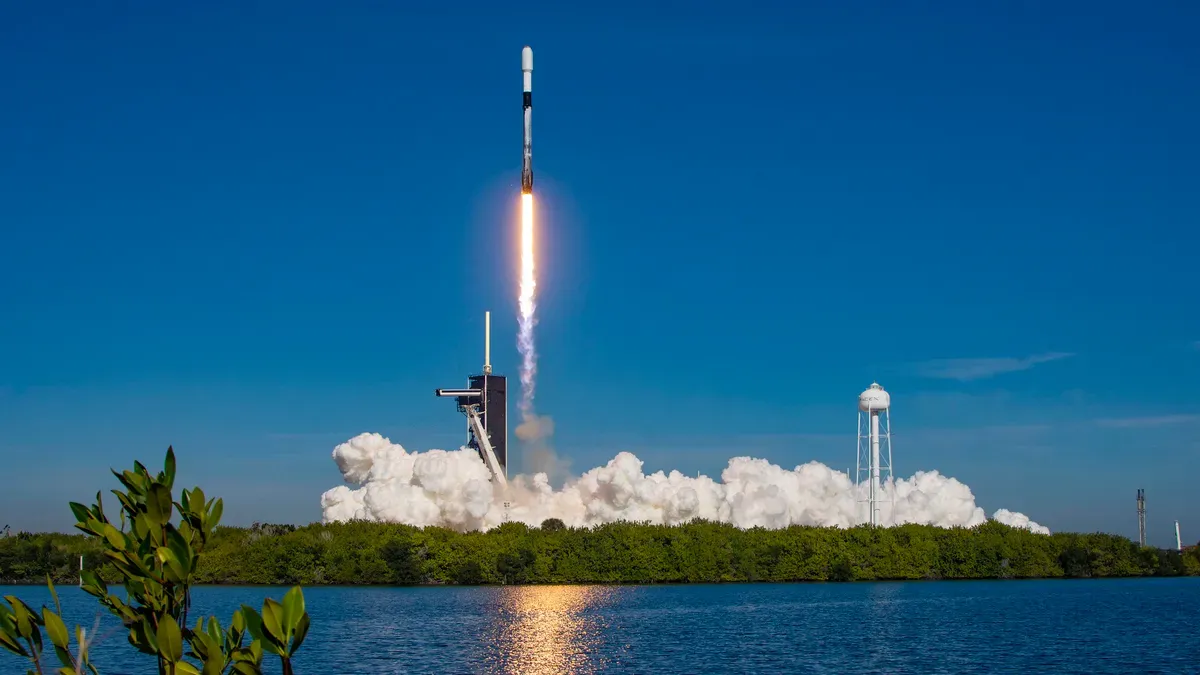 Starlink satellites in orbit with Earth's surface below, highlighting rural areas with limited internet access