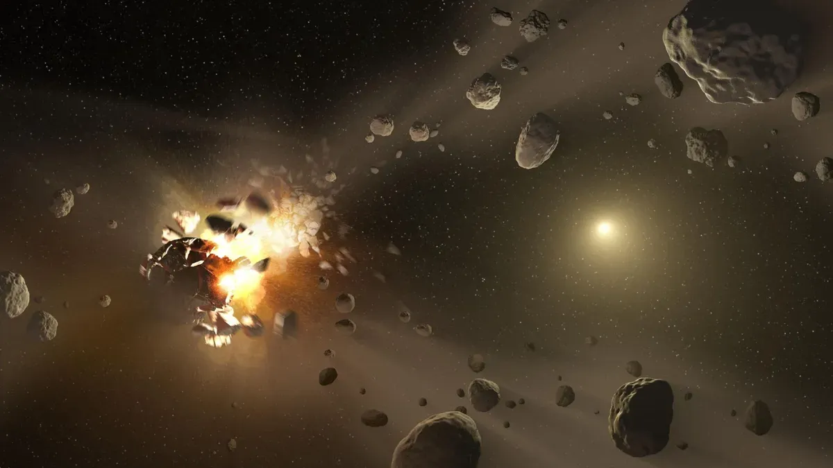 Visualization of Venus intercepting an asteroid dust stream in 2024