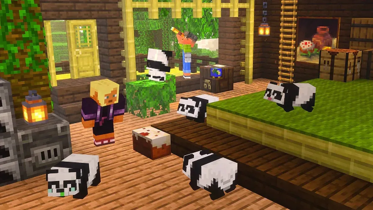 Minecraft baby mobs: panda, Snifflet, baby Strider, Zoglin, and Hoglin