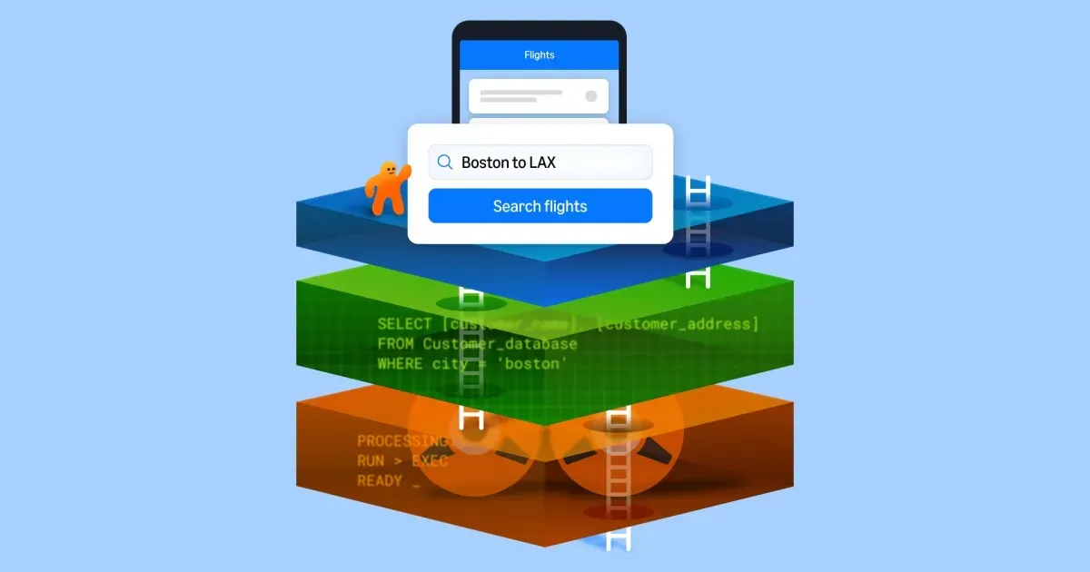 Vintage mainframe terminal with AI agent overlay