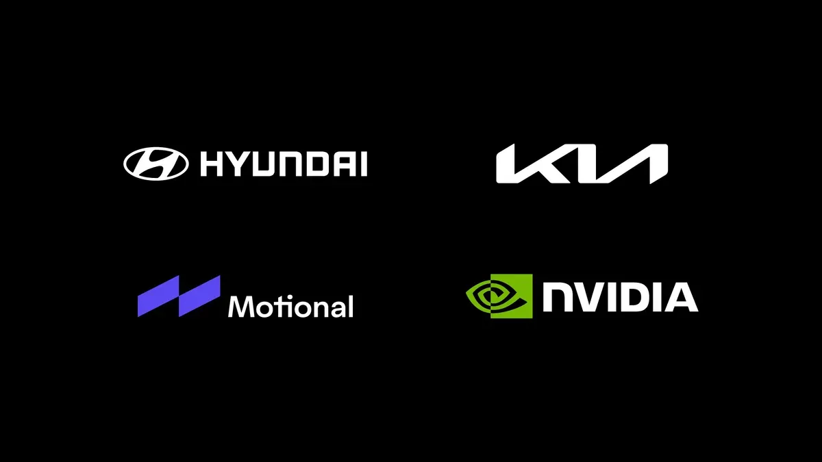 Hyundai and Kia badges next to NVIDIA DRIVE Hyperion chips