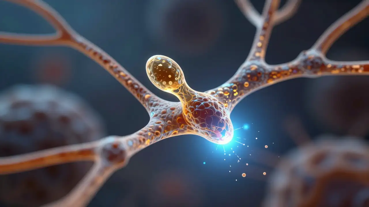 Hippocampus brain tissue with neural connections