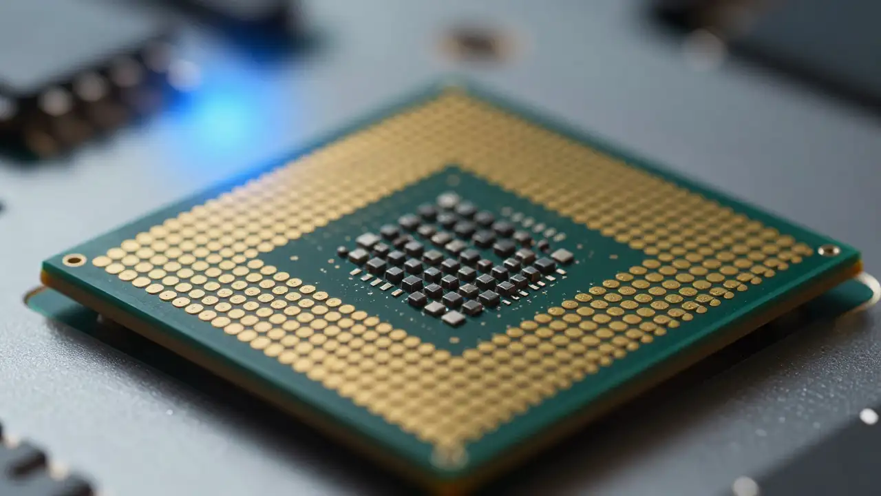 Quantum computer chip with gold connectors