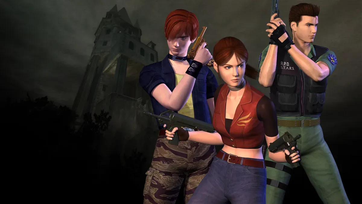Resident Evil characters in a horror setting