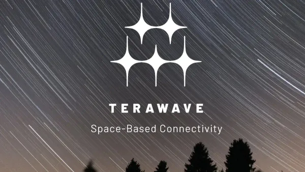 Blue Origin's TeraWave satellite network architecture diagram showing LEO and MEO satellites with RF and optical links