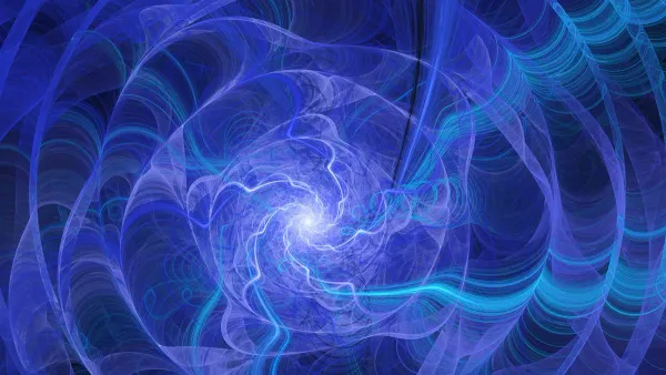 Cosmic forces like gravity and relativity shape the universe, as depicted in this illustration of a galaxy and spacetime curvature.